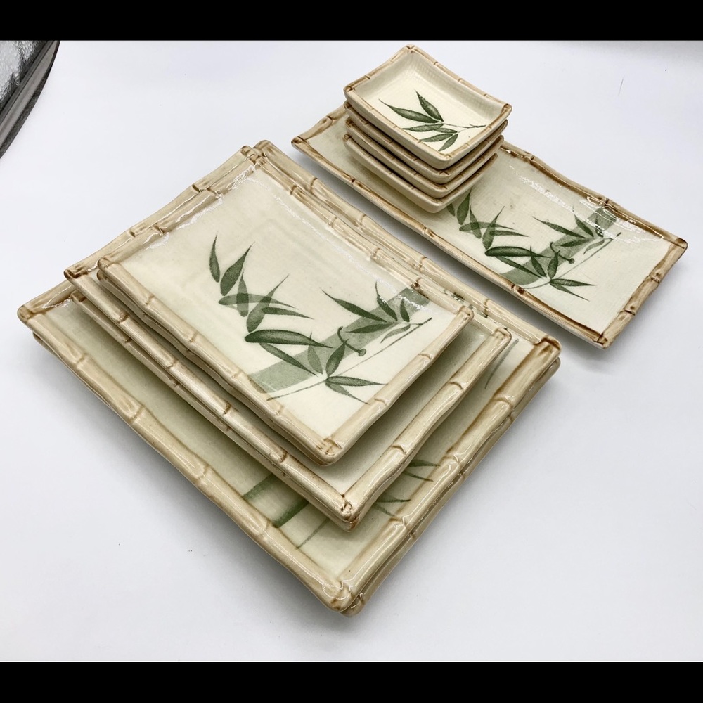 Chinese ceramic antique plate set 11 pc “Dinner for two”